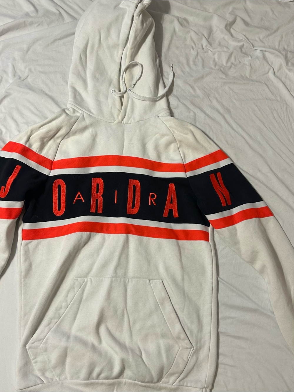 Jordan White Hoodie with Red & Black Jumpman Logo